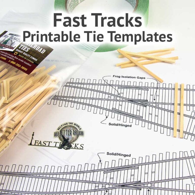 HO Scale, #6 Turnout - Printable Track Template