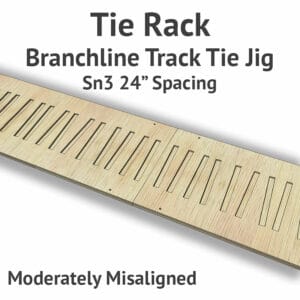 Tie Rack – Tie Jig for Sn3 Branchline – Moderately Misaligned