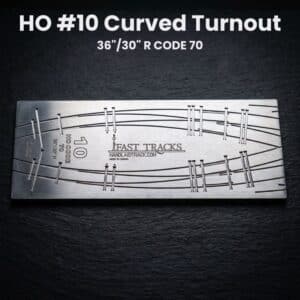 HO #10 Curved Turnout 36"/30" R CODE 70