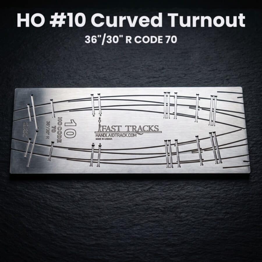 HO #10 Curved Turnout 36"/30" R CODE 70