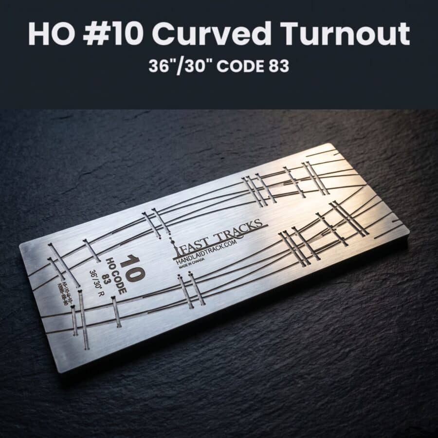 HO #10 Curved Turnout 36"/30" CODE 83