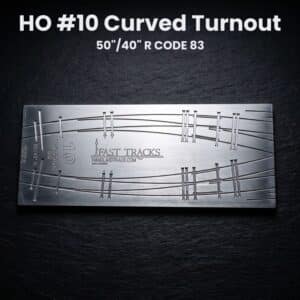 HO #10 Curved Turnout 50"/40" R CODE 83