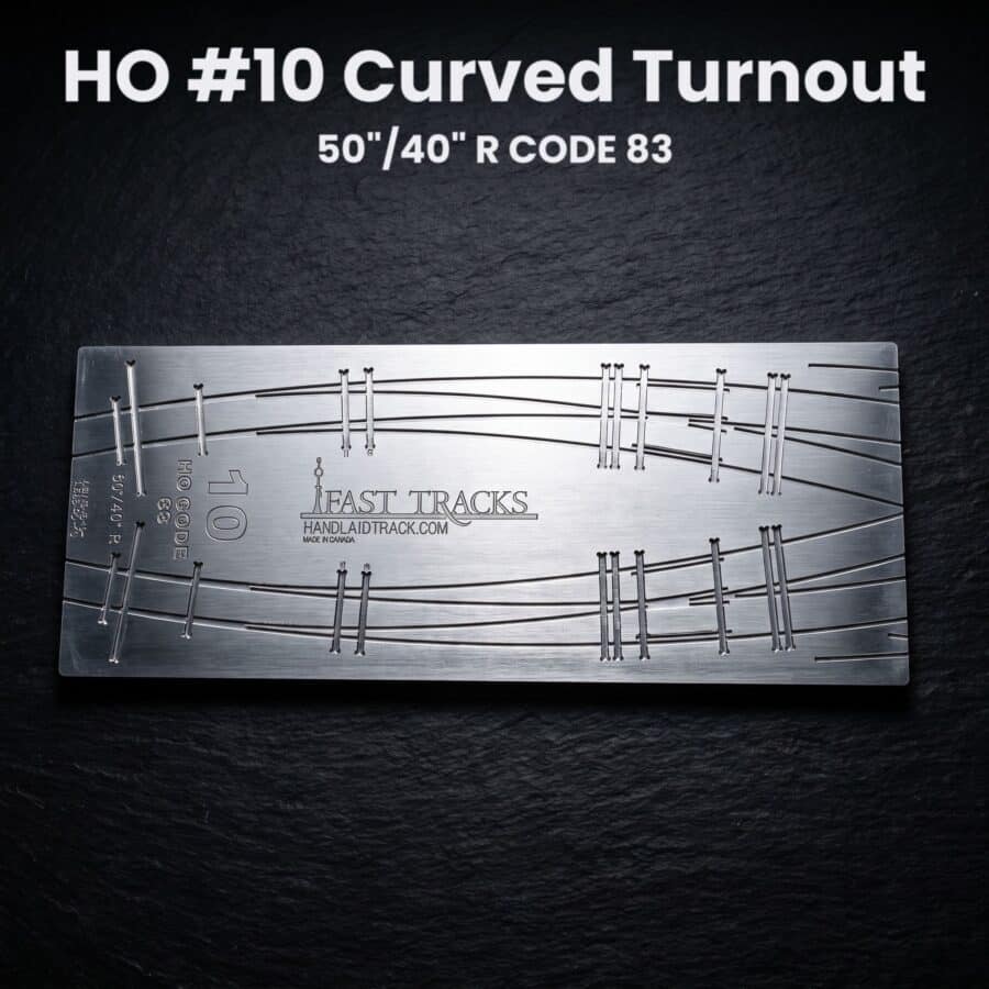 HO #10 Curved Turnout 50"/40" R CODE 83