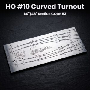 HO #10 Curved Turnout 60"/46" Radius CODE 83