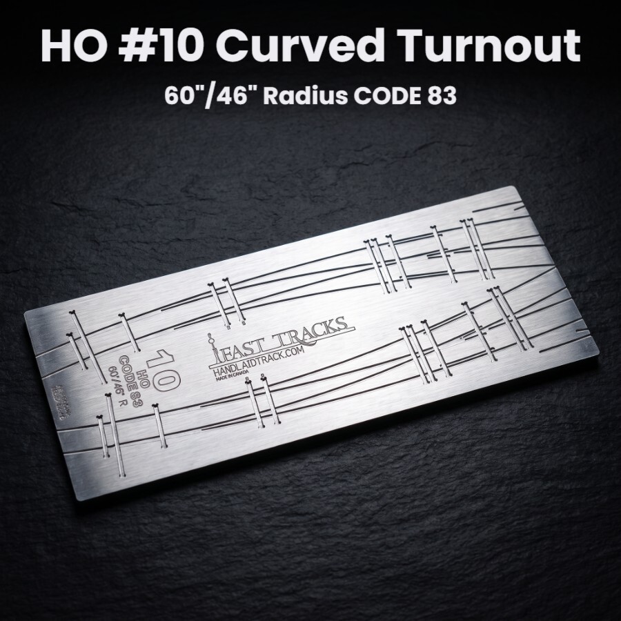 HO #10 Curved Turnout 60"/46" Radius CODE 83