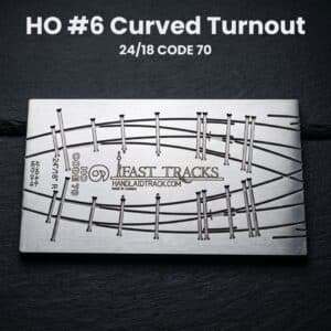 HO #6 Curved Turnout 24/18 CODE 70