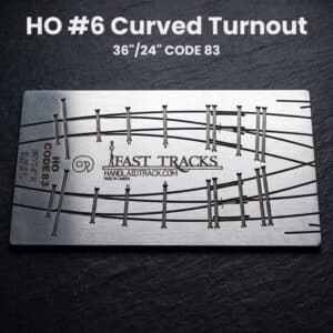 HO #6 Curved Turnout 36"/24" CODE 83