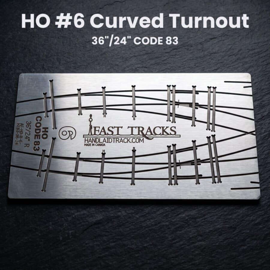HO #6 Curved Turnout 36"/24" CODE 83