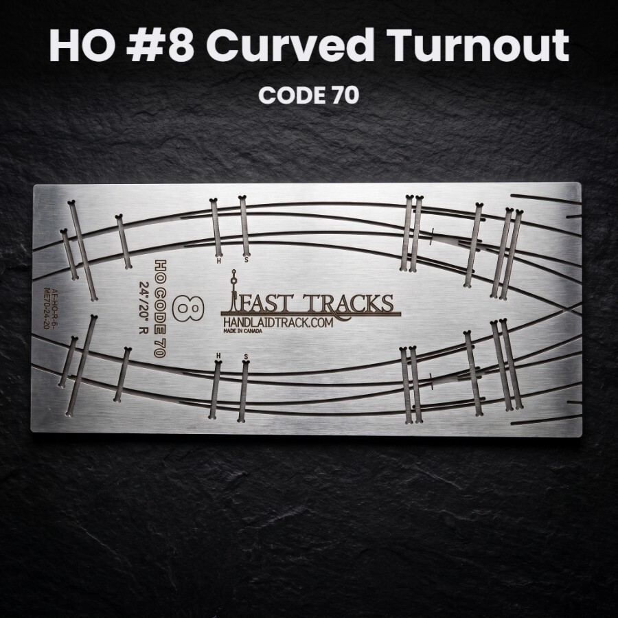 HO #8 Curved Turnout CODE 70