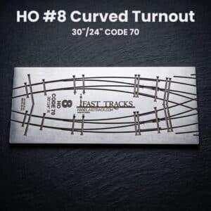 HO #8 Curved Turnout 30"/24" CODE 70