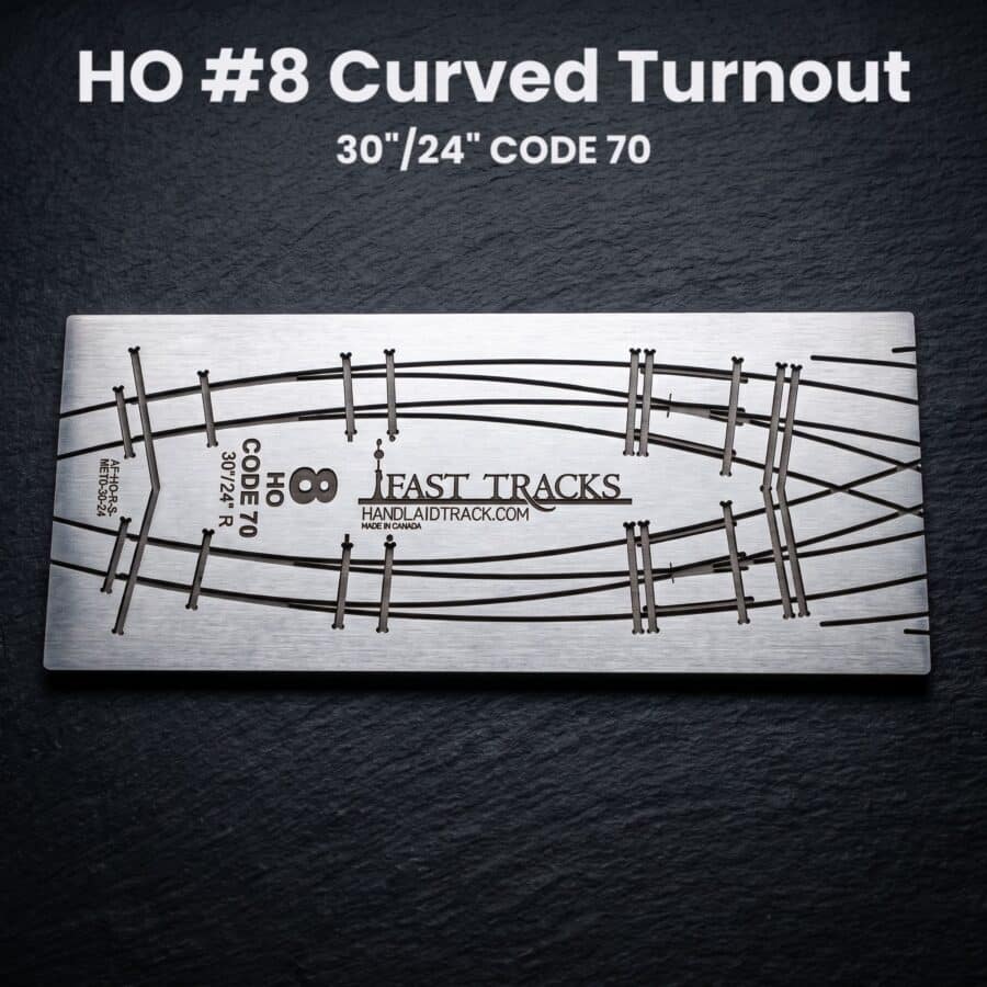 HO #8 Curved Turnout 30"/24" CODE 70
