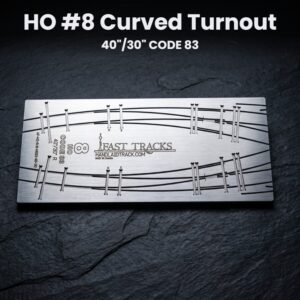 HO #8 Curved Turnout 40"/30" CODE 83