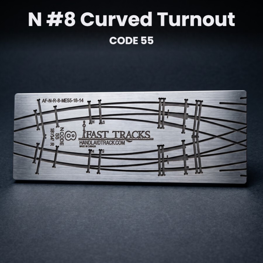 N #8 Curved Turnout CODE 55