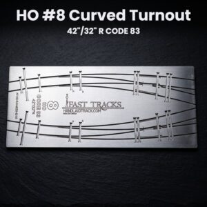HO #8 Curved Turnout 42"/32" R CODE 83